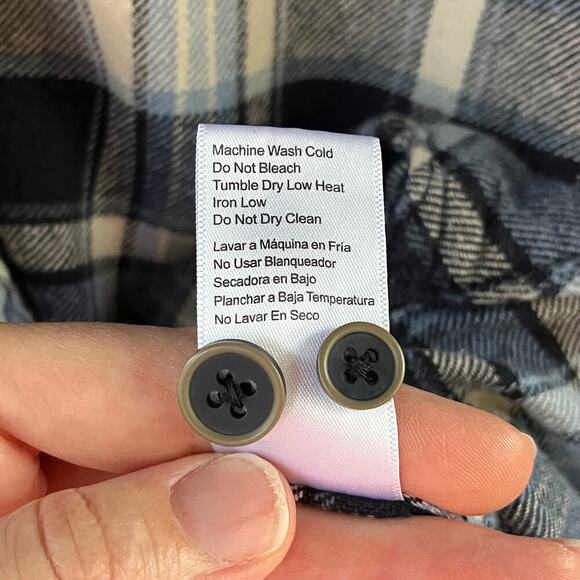 Jachs Men's Blue Plaid Flannel Long Sleeve Button Down Shirt Size L - Picture 8 of 9